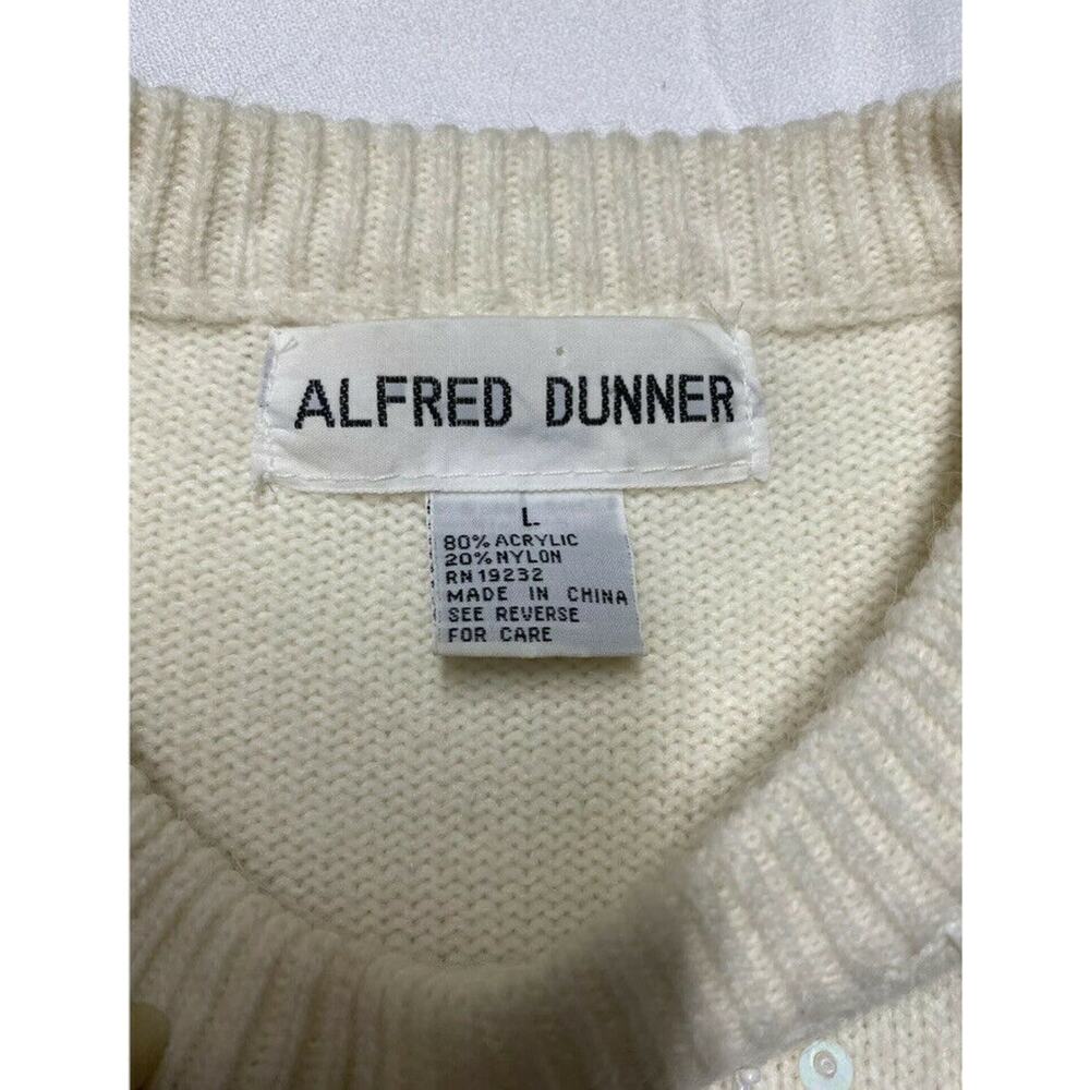 Alfred Dunner Plus Knightsbridge Embellished sweater Ivory Sz Large crew neck - Picture 4 of 11